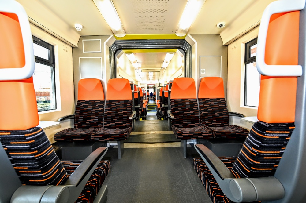 Interiér vlaku - sedadlá