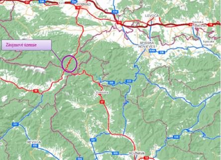 Cesta I/66 Popová - Hranovnica, 1.úsek Vernár mapa úseku