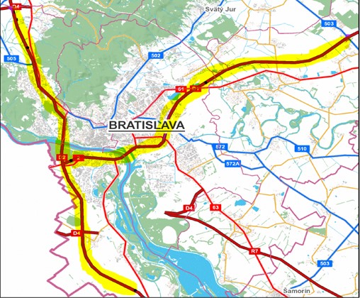 úsek diaľnice v BA