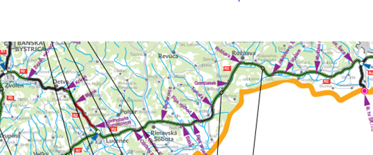 Mapa rýchlostnej cesty R2